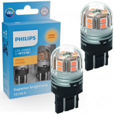 Комплект світлодіодних ламп PHILIPS 11071AU31B2 WY21W LED Ultinon Pro7000 W3X16d AMBER 12/24V