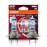 Комплект галогенових ламп OSRAM H7 64210NL-2HB Night Breaker LASER NG +150% 55W 12V PX26d (2 шт)