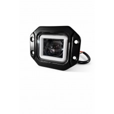 Світлодіодна фара StarLight WL-018B-30W 12-24V + Angel Eyes, білий/жовтий зі світлотіньовою межею (СТГ)