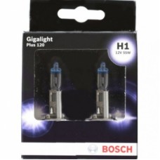 Комплект галогеновых ламп BOSCH Gigalight Plus 120% H1 55W 12V P14,5s (1987301105) 2 шт/бокс