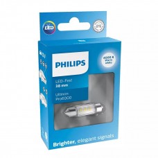 Светодиодная лампа Philips 11854WU60X1 White Ultinon Pro6000 12V C5W 38mm 4000K (1 шт)