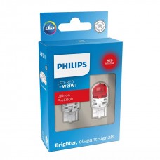Комплект светодиодных ламп Philips 11065RU60X2 W21W LED Ultinon Pro6000 SI 12V WX3x16d RED