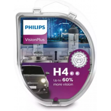 Комплект галогеновых ламп PHILIPS 12342VPS2 H4 60/55W 12V P43t VisionPlus +60%
