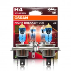 Комплект галогенових ламп OSRAM 64193NB220-2HB H4 Night Breaker +220% 60/55W 12V P43T (2 шт)