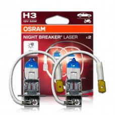 Комплект галогенових ламп OSRAM 64151NL-2HB H3 Night Breaker LASER +150% 55W 12V Pk22s (2 шт)