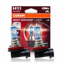 Комплект галогенових ламп OSRAM H11 64211NL-2HB Night Breaker LASER NG +150% 55W 12V PGJ19-2 (2 шт)