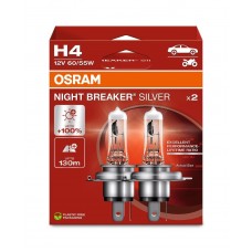Комплект галогенових ламп OSRAM 64193NBS-2HB H4 Night Breaker Silver +100% 60/55W 12V P43t (2 шт)