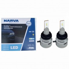 Комплект світлодіодних ламп NARVA H8/H11/H16 FOG Range Power Advanced +100% 6000K 12/24V (182188100)