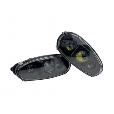 Комплект протитуманних Bi-LED фар для автомобілів Daewoo Lanos, Sens ближнє+дальнє (металевий корпус)
