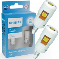 Комплект світлодіодних ламп PHILIPS 11961CU70X2 W5W (T10) LED Ultinon Pro7000 W2.1X9.5d WHITE 6000K 12V