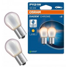 Комплект вказівних ламп розжарювання OSRAM 7507DC-2BL PY21W Diadem Chrome Amber 12V BAU15s (2 шт)