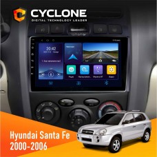 Штатна магнітола Hyundai Santa Fe 2000-2006 Cyclone 4x64, DSP, DVR