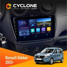 Штатна магнітола Renault Dokker, Sandero, Lodgy 2012+ (1 кнопка) Cyclone 4x64, DSP, DVR