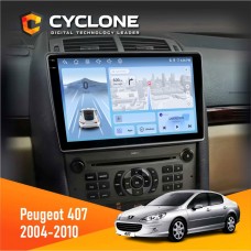 Штатна магнітола Peugeot 407 2004-2010 Cyclone 4x64, DSP, 4G, 2k