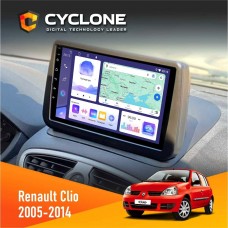 Штатна магнітола Renault Clio 2005-2014 (9'') Cyclone 4x64, DSP