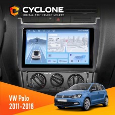 Штатна магнітола Volkswagen Polo 2011-2018 Cyclone 4x64, DSP, 4G, 2k
