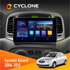 Штатна магнітола Hyundai Accent 2006-2012 Cyclone 4x64, DSP, DVR