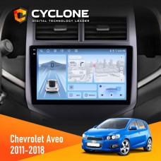 Штатна магнітола Chevrolet Aveo 2011-2018 Cyclone 4x64, DSP, 4G, 2k