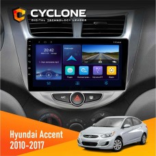 Штатна магнітола Hyundai Accent 2010-2017 Cyclone 4x64, DSP, DVR