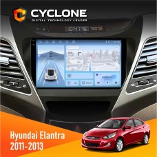 Штатна магнітола Hyundai Elantra 2011-2013 Cyclone 4x64, DSP, 4G, 2k