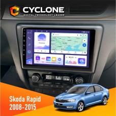 Штатна магнітола Skoda Rapid 2013-2018 Cyclone 4x64, DSP, 4G, 2k