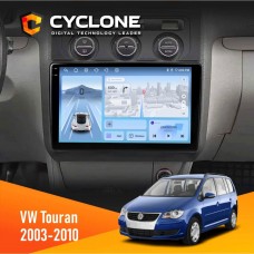 Штатна магнітола Volkswagen Touran 2003-2010 Black Сlimate Cyclone 4x64, 4G, DSP, 2k