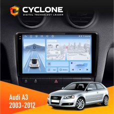 Штатна магнітола Audi A3 2003-2012 Cyclone 4x64, DSP, 4G, 2k
