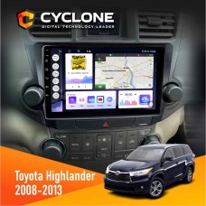 Штатна магнітола Toyota Highlander 2008-2013 Cyclone 4x64, DSP, 2k