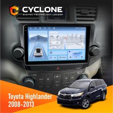 Штатна магнітола Toyota Highlander 2008-2013 Cyclone 4x64, 4G, DSP, 2k
