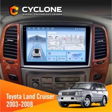 Штатна магнітола Toyota Land Cruiser (100) 2003-2008 Cyclone 4x64, 4G, DSP, 2k