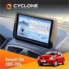Штатна магнітола Renault Clio 2005-2014 (9'') Cyclone 4x64, DSP, 4G, 2k