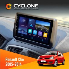 Штатна магнітола Renault Clio 2005-2014 (9'') Cyclone 4x64, DSP, DVR