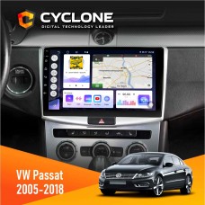 Штатна магнітола Volkswagen Passat (B6, B7) 2005-2014, CC 2012-2018 Cyclone 4x64, 4G, DSP, 2k