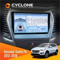 Штатна магнітола Hyundai Santa Fe 2012-2018 CAN Cyclone 4x64, DSP, 4G, 2k