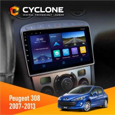 Штатна магнітола Peugeot 308 2007-2013 Silver Cyclone 4x64, DSP, DVR