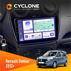 Штатна магнітола Renault Dokker, Sandero, Lodgy 2012+ (1 кнопка) Cyclone 4x64, DSP