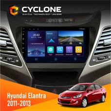 Штатна магнітола Hyundai Elantra 2011-2013 Cyclone 4x64, DSP, DVR