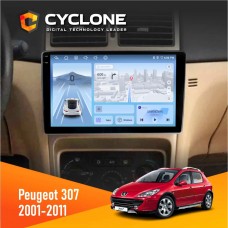 Штатна магнітола Peugeot 307 2001-2011 Cyclone 4x64, DSP, 4G, 2k